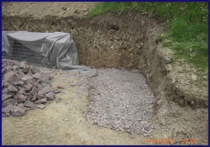 Gründung, Erdarbeiten für Gabionenwand (nachher)